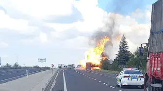 Aksaray Nevşehir yolunda TIR yangını ormana sıçradı