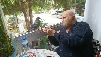İzmirli Kemal Amca bir güvercin için evinden ayrılmıyor