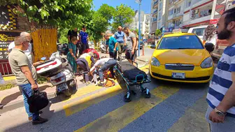 Efeler’de taksi yayaya çarptı