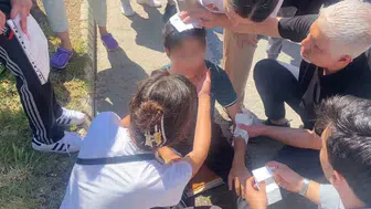 Karne günü okul çıkışı gelen kaza korkuttu