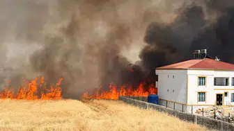 Diyarbakır'da anız yangını yerleşim yerlerini tehdit etti