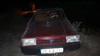 Gölhisar'da gece yarısı kaza Otomobil dereye uçtu
