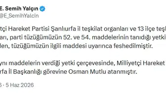 MHP Şanlıurfa teşkilatını tamamen kapattı