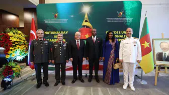 Bakan Güler ve komuta kademesi Kamerun resepsiyonunda buluştu