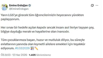 Emine Erdoğan'dan sınava girecek öğrencilere moral mesajı