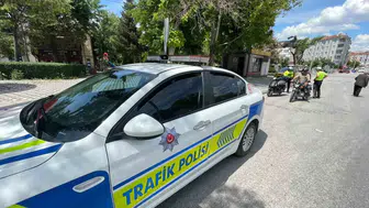 Karaman yollarında motosiklet denetimi mesaisi