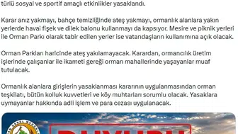 Bartın'da ormanlara giriş yasakları başlıyor