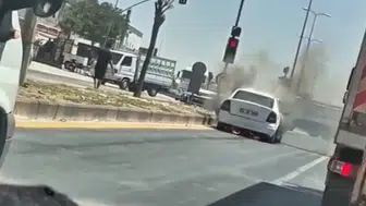 Gaziantep trafiğinde korkutan araç yangını