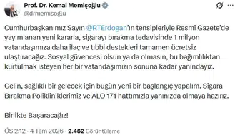 Sigarayı bırakmak isteyenlere 1 milyon kişilik ücretsiz ilaç desteği geldi