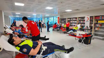Tekirdağ'da kolluk kuvvetleri kan bağışı için seferber oldu