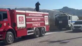Afyonkarahisar’da otluk yangınına TOMA müdahalesi