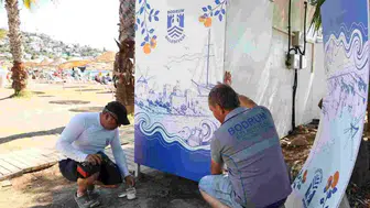 Bodrum Türkbükü sahillerinde halk plajları yaza hazır hale getirildi