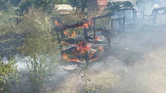 Burdur’daki otluk alanda yangın paniği yaşandı