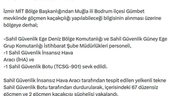 Bodrum açıklarında göçmen kaçakçılarına denizden ve karadan operasyon
