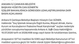 Çankaya Belediye Başkanı Hüseyin Can Güner tutuklandı