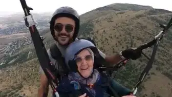 77 yaşındaki Türkan teyze Kayseri semalarında uçtu