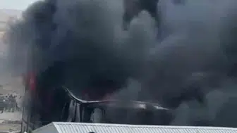 Etimesgut şantiyesinde korkutan yangın