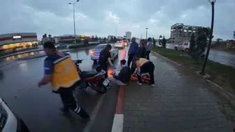 Karaman Atatürk Caddesi üzerinde motosiklet kazası
