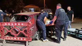 Gazipaşa’da kontrolden çıkan otomobil takla attı