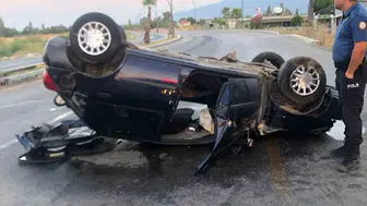 Edremit’te takla atan otomobilde can pazarı yaşandı