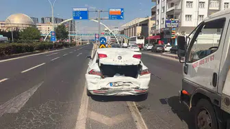 Diyarbakır yolunda kaza 7 aylık hamile sürücü hastaneye kaldırıldı