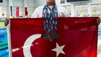 11 yaşındaki Karabüklü yüzücü dünya arenasını domine etti