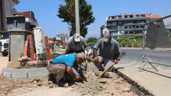 Alanya Kestel'de yol yenileme çalışmaları hız kazandı