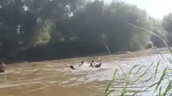 Aydın'da nehirde kaybolan çocukların dehşet anları görüntülendi