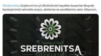 Emine Erdoğan Srebrenitsa kurbanlarını unutmadı