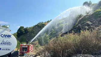 Samsun'da otluk alanda çıkan yangın korkuttu