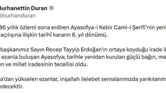 Ayasofya'nın yeniden ibadete açılmasının üzerinden altı yıl geçti