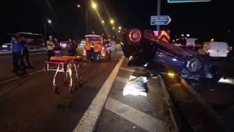 Beykoz TEM Otoyolu'nda gece vakti feci kaza 1 ölü
