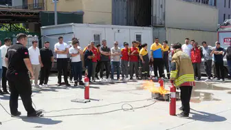 Düzce'de akaryakıt çalışanlarına yangınla mücadele eğitimi verildi