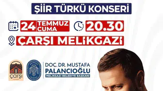 Çarşı Melikgazi’de şiir ve türkü akşamı