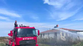 Babaeski Yenimahalle köyünde çıkan ot yangını korkuttu