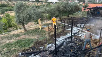 Bilecik'te boş ahırı yutan alevler korku dolu anlar yaşattı