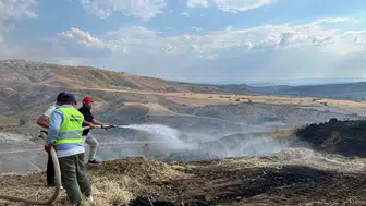 Nallıhan’da arazide başlayan yangın ekiplerin müdahalesiyle durduruldu