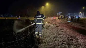 Adıyaman'daki yangında polis ekipleri bir kaplumbağayı son anda kurtardı