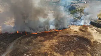 Safranbolu’da korkutan anız yangını söndürüldü