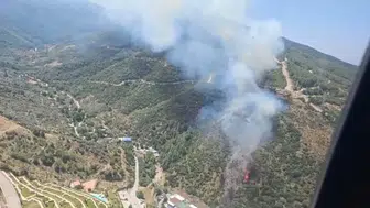 Narlıdere ormanlarında alevlerle mücadele sürüyor