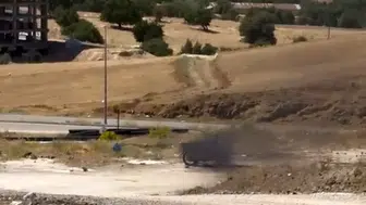 Elazığ’da park halindeki motosiklet alevlere teslim oldu
