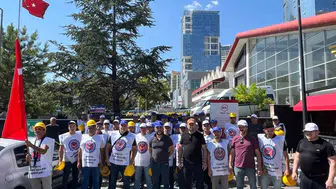 Doruk Madencilik işçileri ödenmeyen maaşları için şirket kapısına dayandı
