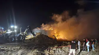 Tekirdağ'da bir çiftliği alevler yuttu