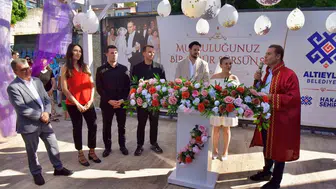 Altıeylül’de evlenecek çiftlere yeni açık hava nikah alanı
