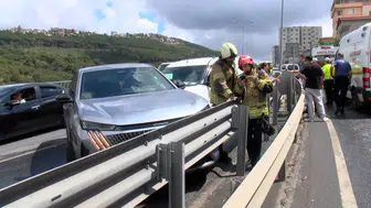 Maltepe'de yağmurlu yolda zincirleme kaza