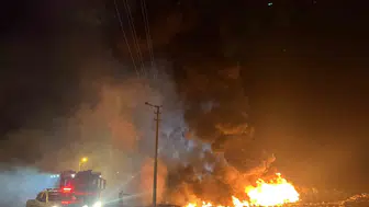Çorlu'da atık sahasında gece yarısı yangın paniği