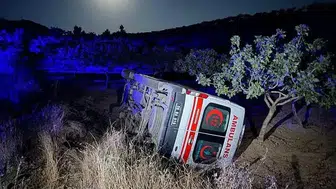 Pervari yolunda ambulans şarampole uçtu