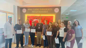 Söke'de organ bağışı sürecini başarıyla yöneten ekibe teşekkür plaketi