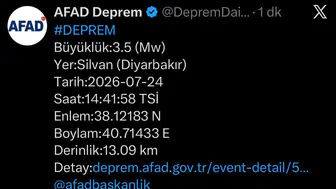 Silvan merkezli sarsıntı bölgeyi tedirgin etti