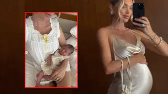 Ünlü model Elsa Hosk evinin bahçesinde doğum yaptı